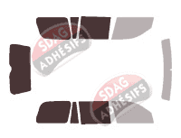 Gabarit vitrage - kit 3/4 arrière - Honda Pilot (1) 5 portes (2003 - 2008)