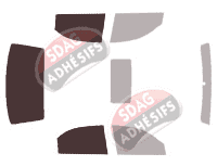 Gabarit vitrage - kit 3/4 arrière - Hyundai Sonata (4) Berline 4 portes (2002 - 2005)