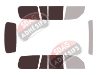 Gabarit vitrage - kit 3/4 arrière - Hyundai Terracan 5 portes (2001 - 2008)