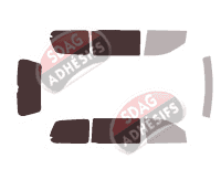 Gabarit vitrage - kit 3/4 arrière - Isuzu Oasis 5 portes (1999 - 2003)