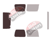 Gabarit vitrage - kit 3/4 arrière - Jeep TJ 3 portes (1998 - 2007)