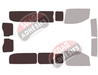 Gabarit vitrage - kit 3/4 arrière - Opel Vivaro (C) Long 5/6 portes (depuis 2019) Gabarit vitrage - kit 3/4 arrière - Opel Vivaro (C) Long 5/6 portes (depuis 2019)