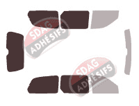 Gabarit vitrage - kit 3/4 arrière - Kia Carnival (2) 5 portes (1999 - 2006)