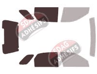 Gabarit vitrage - kit 3/4 arrière - Kia Sportage (2) 5 portes (2004 - 2010)