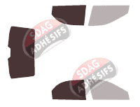 Gabarit vitrage - kit 3/4 arrière - Kia Cerato (1) Berline 4 portes (2003 - 2009)
