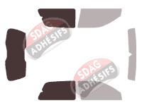 Gabarit vitrage - kit 3/4 arrière - Lancia Ypsilon (1) 3 portes (1996 - 2003)