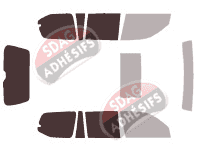 Gabarit vitrage - kit 3/4 arrière - Lexus GX (1) 5 portes (2001 - 2009)
