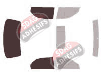 Gabarit vitrage - kit 3/4 arrière - Mazda 626 (5) Berline 4 portes (1997 - 2002)