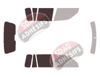 Gabarit vitrage - kit 3/4 arrière - Mazda Demio (1) 5 portes (1997 - 2004)