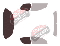 Gabarit vitrage - kit 3/4 arrière - Mazda RX-8 Coupe 5 portes (2003 - 2012)