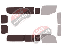 Gabarit vitrage - kit 3/4 arrière - Opel Vivaro (C) Long 5/6 portes (depuis 2019) Gabarit vitrage - kit 3/4 arrière - Opel Vivaro (C) Long 5/6 portes (depuis 2019)