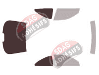 Gabarit vitrage - kit 3/4 arrière - Mercedes-Benz CLK (1) Coupe 2 portes (1997 - 2002)
