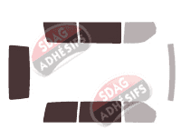 Gabarit vitrage - kit 3/4 arrière - Mercedes-Benz Vito / EQV (1) 4 portes (1996 - 2003)
