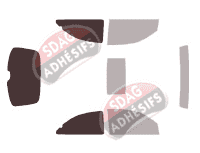 Gabarit vitrage - kit 3/4 arrière - MG ZR 3 portes (2001 - 2005)