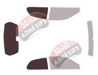 Gabarit vitrage - kit 3/4 arrière - Mitsubishi Colt (5) 3 portes (1996 - 2004)