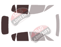 Gabarit vitrage - kit 3/4 arrière - Mitsubishi Colt (6) 5 portes (2004 - 2009)