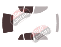 Gabarit vitrage - kit 3/4 arrière - Mitsubishi Galant (8) Berline 4 portes (1996 - 2006)