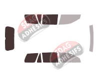 Gabarit vitrage - kit 3/4 arrière - Mitsubishi Lancer (7) SportBack Break 5 portes (2000 - 2007)