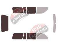 Gabarit vitrage - kit 3/4 arrière - Mitsubishi Pajero Sport (1) 5 portes (1997 - 2008)
