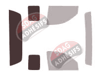 Gabarit vitrage - kit 3/4 arrière - Mitsubishi Raider (1) Extended Cab Pick-up 2 portes (2005 - 2010)