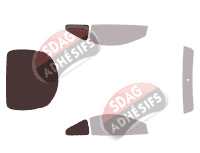 Gabarit vitrage - kit 3/4 arrière - Mitsubishi Eclipse (2) Coupe 3 portes (1995 - 1999)