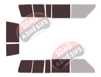 Gabarit vitrage - kit 3/4 arrière - Nissan Patrol GR (4) 2 Portes Arriéres 5 portes (1990 - 1998)