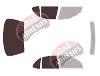 Gabarit vitrage - kit 3/4 arrière - Nissan Altima (1) Berline 4 portes (1992 - 1997)
