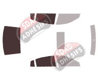 Gabarit vitrage - kit 3/4 arrière - Nissan Altima (3) Berline 4 portes (2001 - 2006)