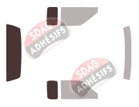 Gabarit vitrage - kit 3/4 arrière - Nissan Frontier (1) Pick-up 2 portes (1998 - 2004)