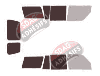 Gabarit vitrage - kit 3/4 arrière - Nissan Patrol GR (5) 2 Portes Arriéres 5 portes (1998 - 2013)