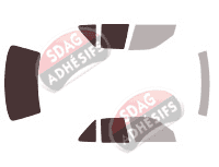 Gabarit vitrage - kit 3/4 arrière - Nissan Sentra (3) Berline 4 portes (1991 - 1994)