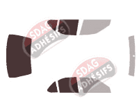 Gabarit vitrage - kit 3/4 arrière - Nissan Sentra (5) Berline 4 portes (1999 - 2006)