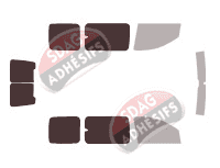 Gabarit vitrage - kit 3/4 arrière - Opel Combo (B) Tour 6 portes (2001 - 2011)