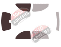 Gabarit vitrage - kit 3/4 arrière - Opel Corsa (B) 3 portes (1993 - 2000)