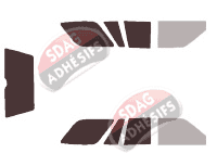 Gabarit vitrage - kit 3/4 arrière - Opel Frontera (A) 5 portes (1991 - 1998) Gabarit vitrage - kit 3/4 arrière - Opel Frontera (A) 5 portes (1991 - 1998)