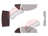 Gabarit vitrage - kit 3/4 arrière - Peugeot 206 (1) CC Cabriolet 2 portes (2000 - 2008) Gabarit vitrage - kit 3/4 arrière - Peugeot 206 (1) CC Cabriolet 2 portes (2000 - 2008)