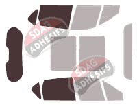 Gabarit vitrage - kit 3/4 arrière - Renault Scenic (2) Court 5 portes (2003 - 2009) Gabarit vitrage - kit 3/4 arrière - Renault Scenic (2) Court 5 portes (2003 - 2009)