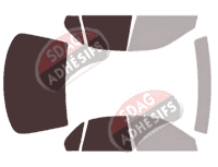 Gabarit vitrage - kit 3/4 arrière - Rover 600 Berline 4 portes (1992 - 1999) Gabarit vitrage - kit 3/4 arrière - Rover 600 Berline 4 portes (1992 - 1999)