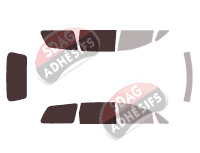 Gabarit vitrage - kit 3/4 arrière - Toyota Previa (2) 5 portes (2000 - 2006)