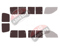 Gabarit vitrage - kit 3/4 arrière - Toyota Hiace (4) 5 portes (1995 - 2006)