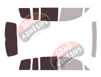 Gabarit vitrage - kit 3/4 arrière - Volkswagen Touran (1) 5 portes (2002 - 2010) Gabarit vitrage - kit 3/4 arrière - Volkswagen Touran (1) 5 portes (2002 - 2010)