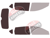 Gabarit vitrage - kit 3/4 arrière - Dongfeng MX5 5 portes (2016 - 2017) Gabarit vitrage - kit 3/4 arrière - Dongfeng MX5 5 portes (2016 - 2017)