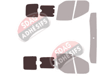 Gabarit vitrage - kit 3/4 arrière - Ford Custom Transit (1) Utilitaire 4/5 portes (2014 - 2023) Gabarit vitrage - kit 3/4 arrière - Ford Custom Transit (1) Utilitaire 4/5 portes (2014 - 2023)