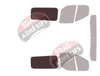 Gabarit vitrage - kit 3/4 arrière - Ford Custom Transit (1) Utilitaire 5/6 portes (2014 - 2023) Gabarit vitrage - kit 3/4 arrière - Ford Custom Transit (1) Utilitaire 5/6 portes (2014 - 2023)