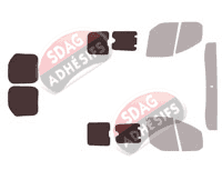 Gabarit vitrage - kit 3/4 arrière - Ford Custom Transit (1) Utilitaire 6 portes (2014 - 2023)