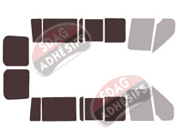Gabarit vitrage - kit 3/4 arrière - Ford Transit (4) Court 5/6 portes (2000 - 2013)