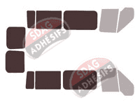 Gabarit vitrage - kit 3/4 arrière - Ford Transit (4) Court 6 portes (2000 - 2013)