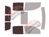 Gabarit vitrage - kit 3/4 arrière - Gmc 2500-3500 Sierra (4) Double Cabine Pick-up 4 portes (2014 - 2019)