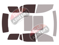 Gabarit vitrage - kit 3/4 arrière - Gmc Acadia (2) 5 portes (2017 - 2023)