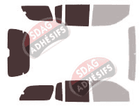 Gabarit vitrage - kit 3/4 arrière - Isuzu Ascender Ext 5 portes (2003 - 2009)
